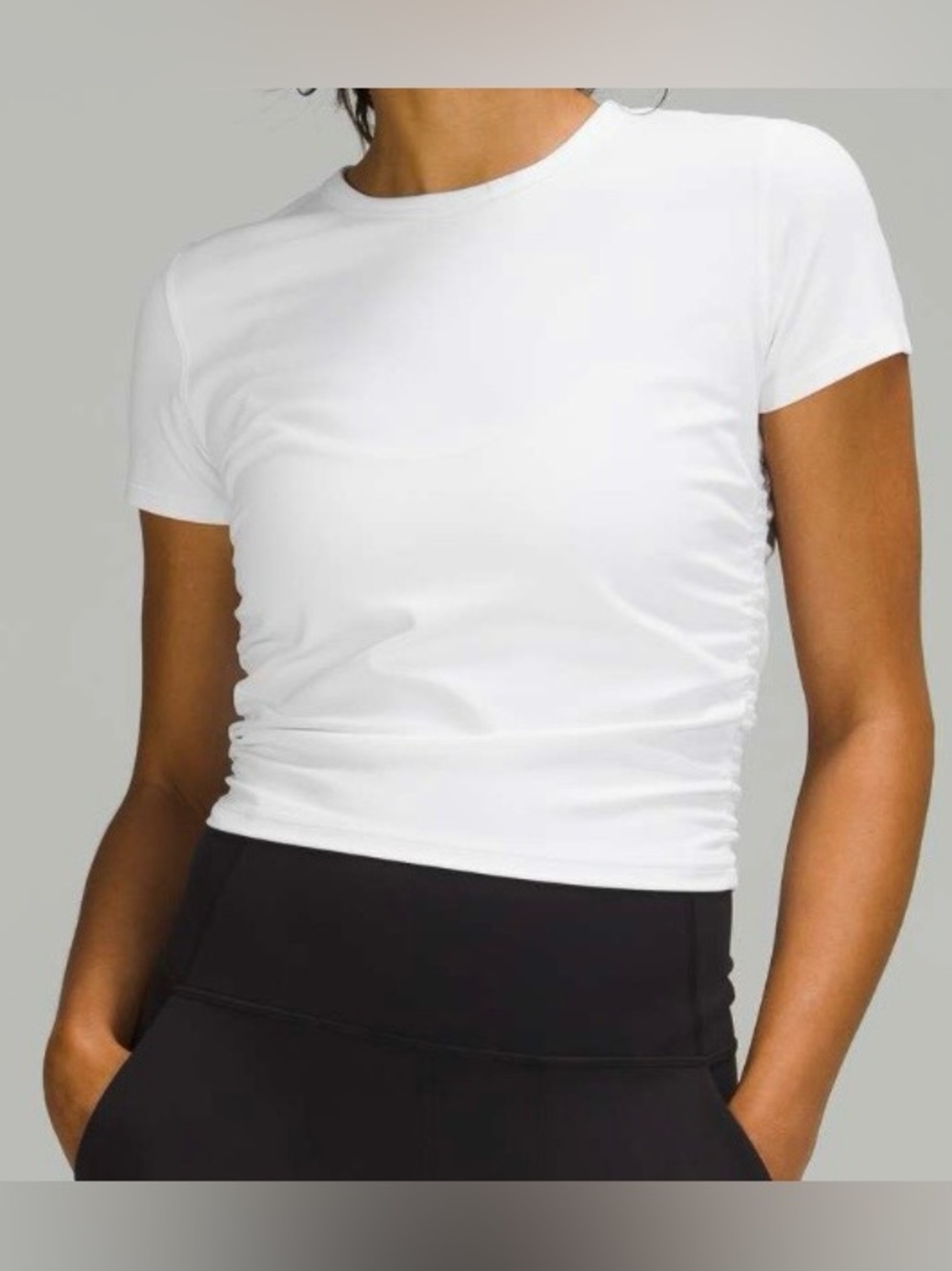 ✨ Lululemon — All It Takes / White Scrunch Side Short Sleeve Tee ✨
